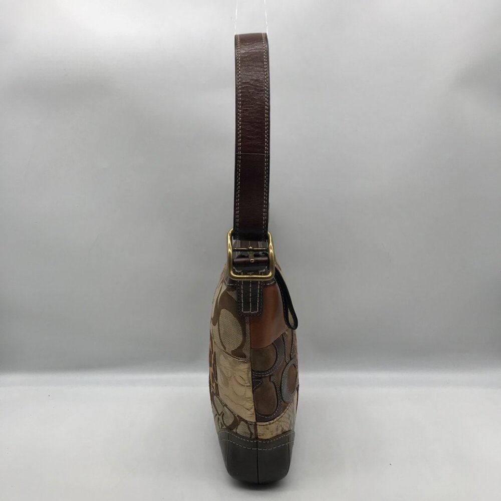 Coach Brown Monogram Patchwork Shoulder Bag 11497 - image 4